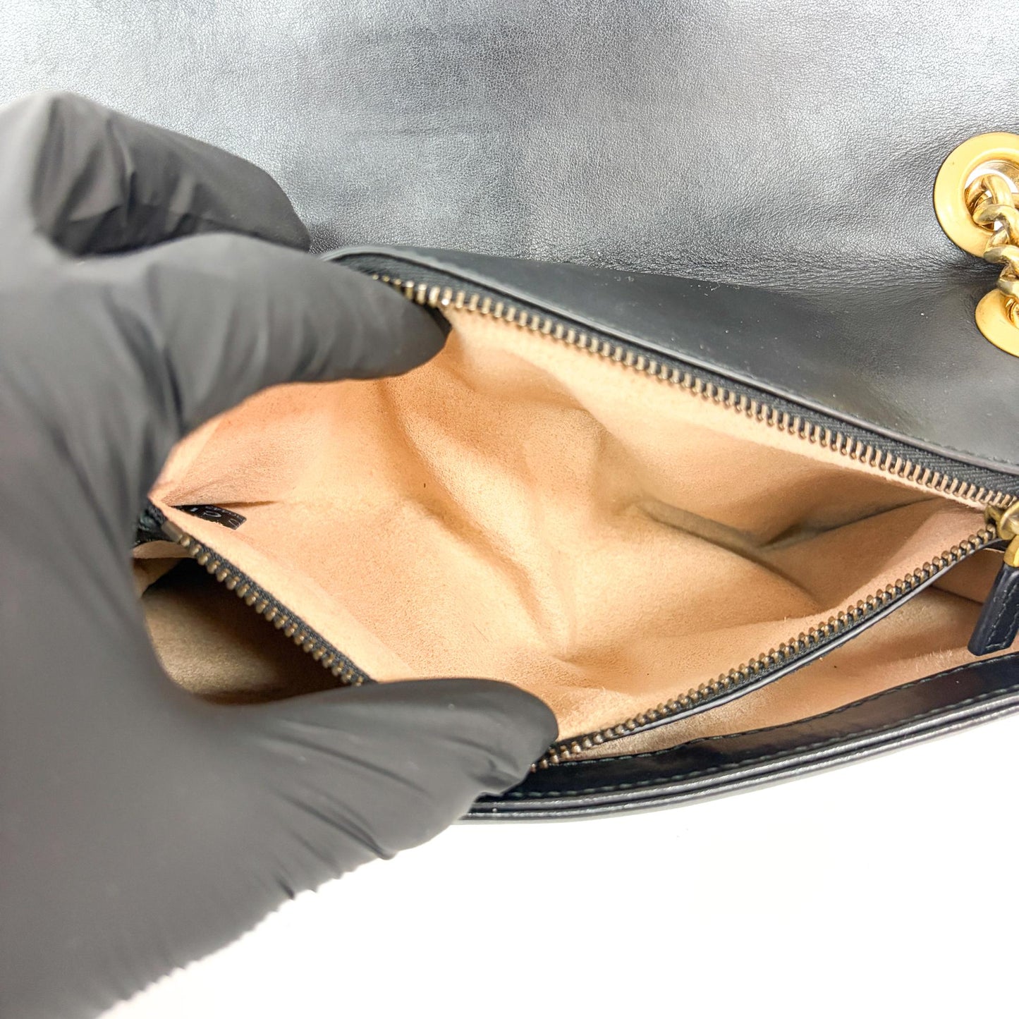 Gucci GG Marmont Small Matelassé Shoulder Bag Black Gold Hardware