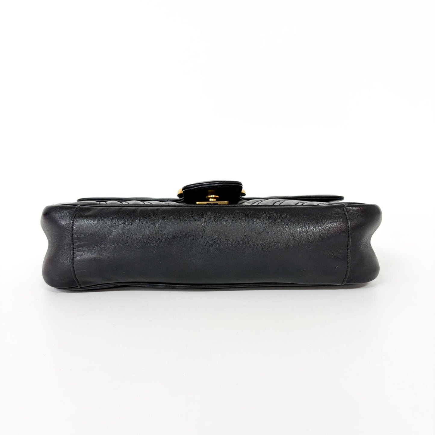 Gucci GG Marmont Small Matelassé Shoulder Bag Black Gold Hardware