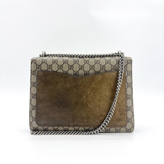Sac à bandoulière Gucci Dionysus GG Supreme petit format, beige ébène