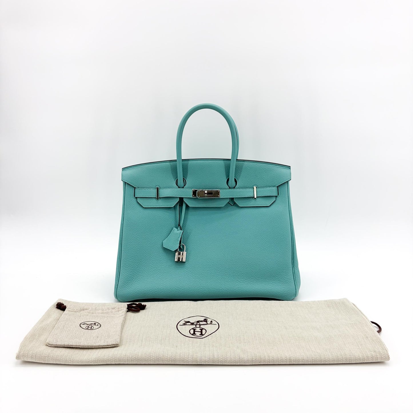 Hermès Birkin 35 Togo Silver Turquoise