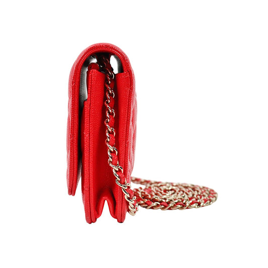 Chanel Red Caviar Skin WOC Crossbody Bag