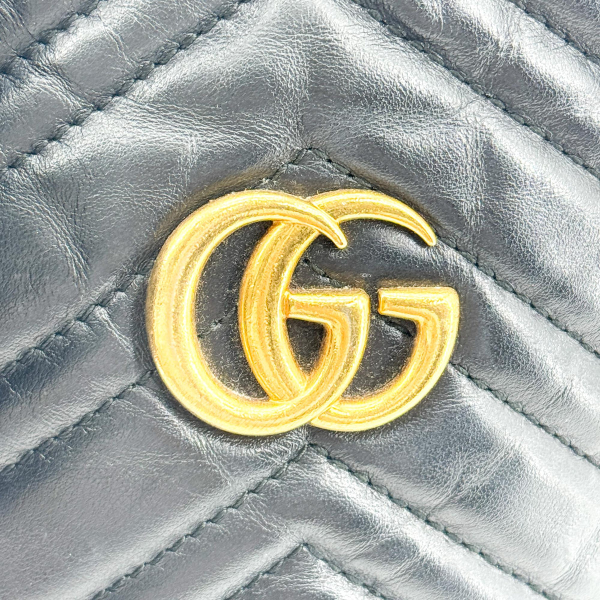 Gucci GG Marmont Mini Bucket Bag Black with Gold Hardware
