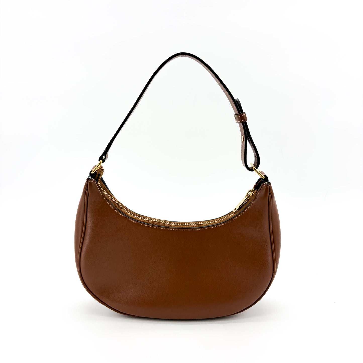 Celine Medium Ava Bag Tan Smooth Calfskin White Triomphe Embroidery