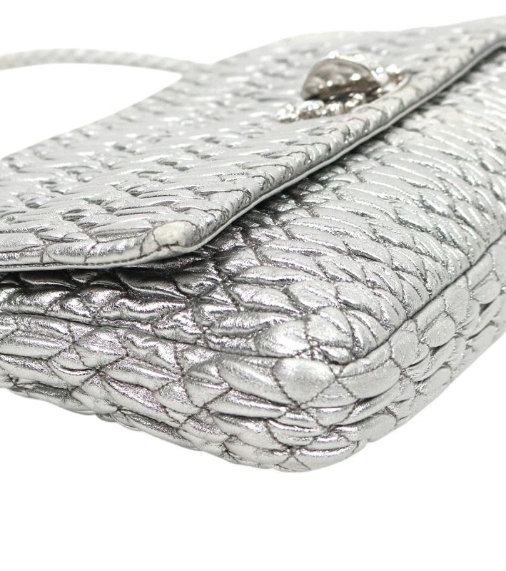 Miu Miu Silver Materasse Crystal Shoulder Bag