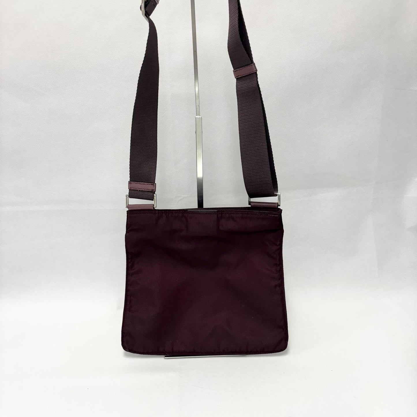 Prada Nylon Pocono Messenger Bag Burgundy Small