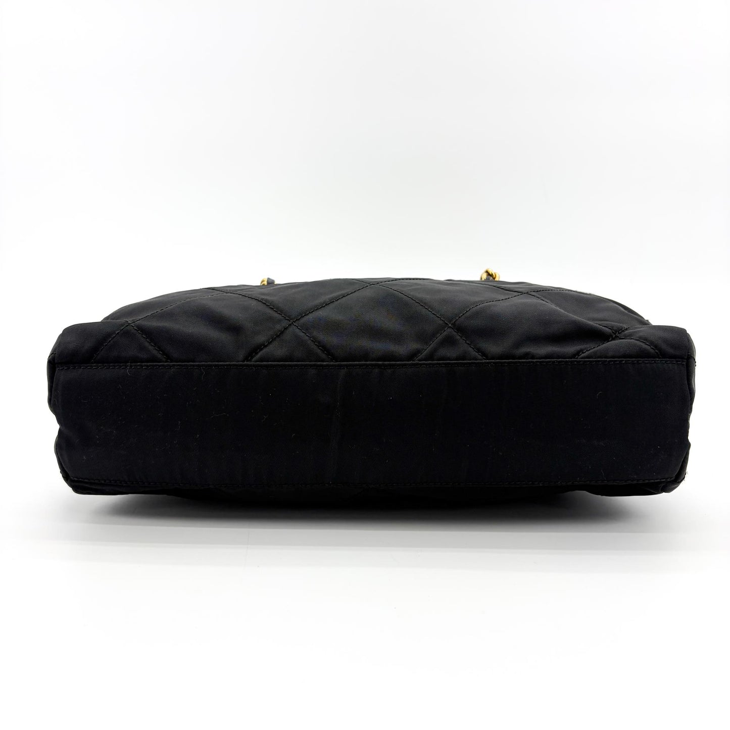 Prada Quilted Nylon Chain Shoulder Bag Black