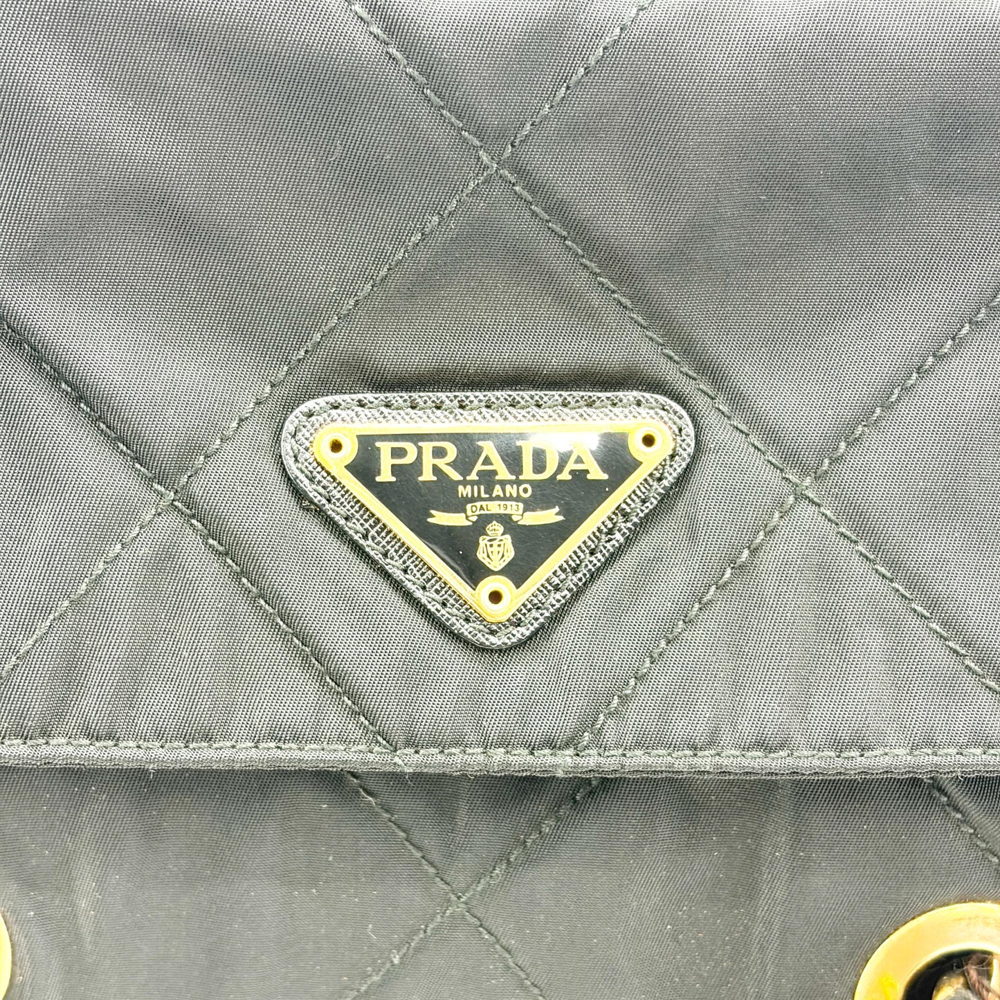Prada Quilted Nylon Chain Shoulder Bag Black