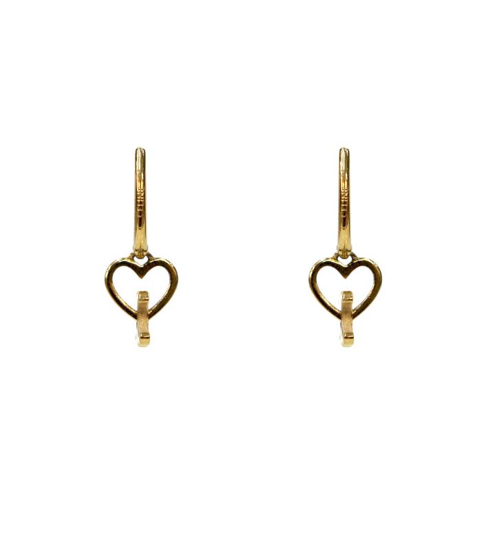 Celine Heart Triope Earrings in Gold