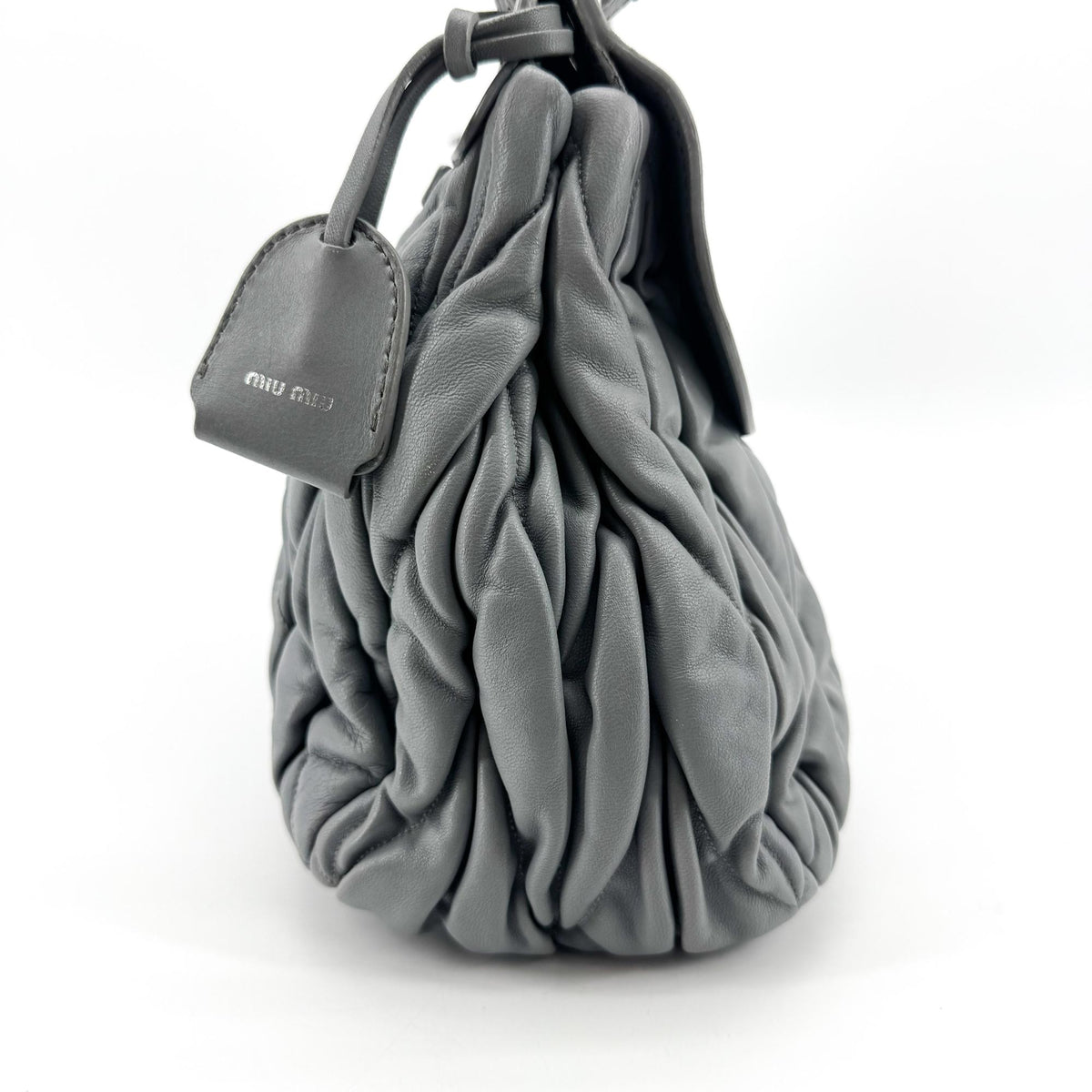 Miu Miu Matelassé Chain Shoulder Bag Grey