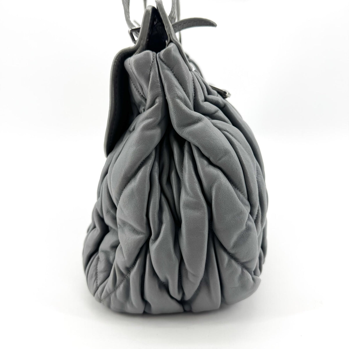Miu Miu Matelassé Chain Shoulder Bag Grey