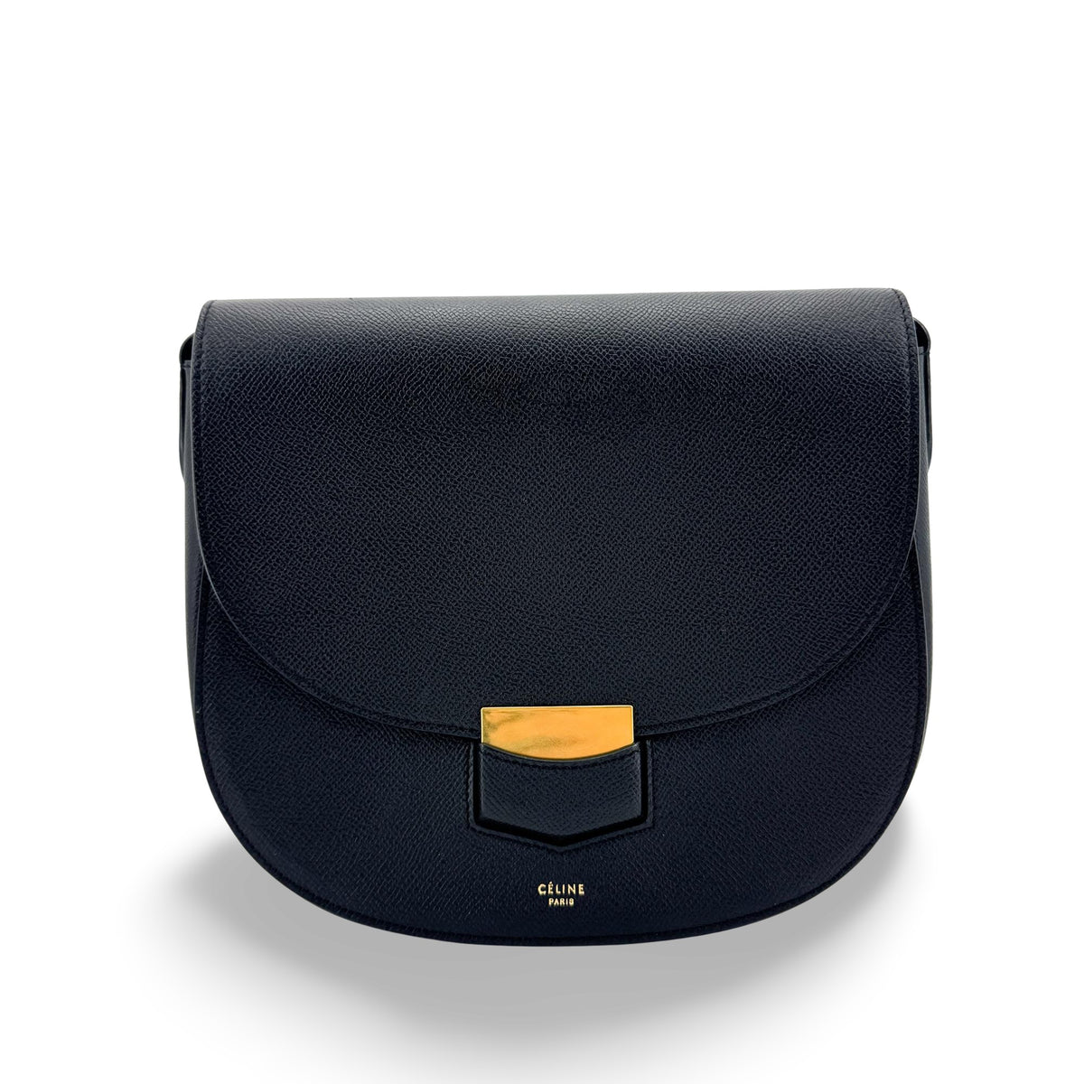 Celine Small Trotter Crossbody Bag Navy Grain Calfskin