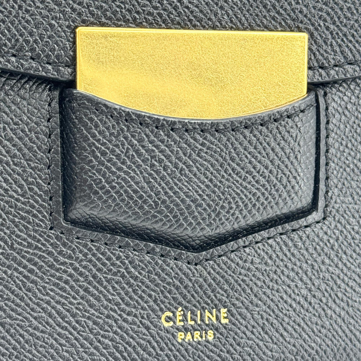 Celine Small Trotter Crossbody Bag Navy Grain Calfskin