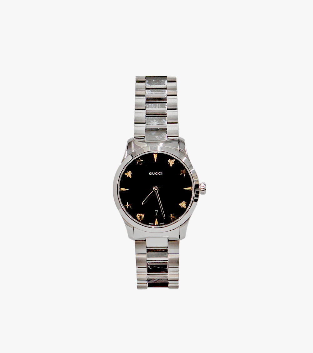 Gucci 38MM Steel Timeless Black Quartz Watch
