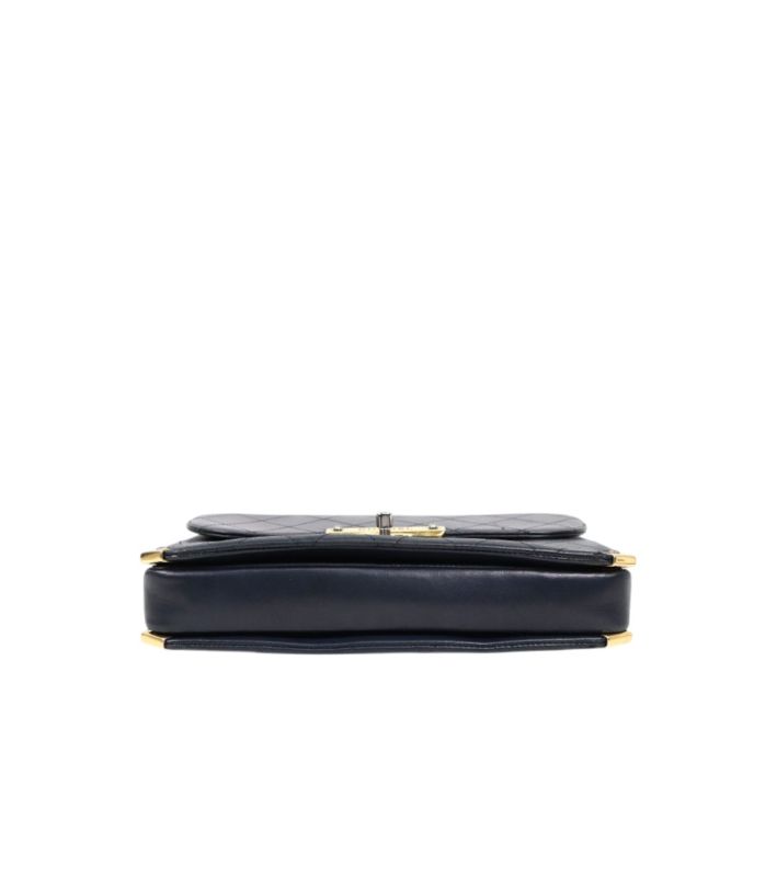 Chanel Navy Quilted CC Flap Shoulder Bag