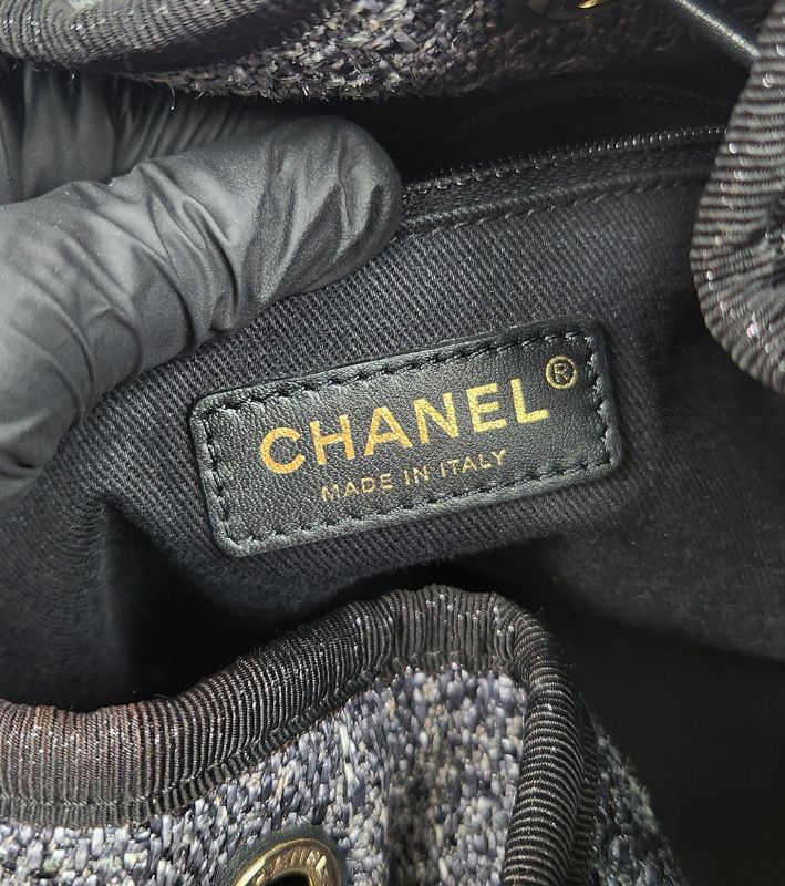 Chanel Gray Deauville Bucket Bag