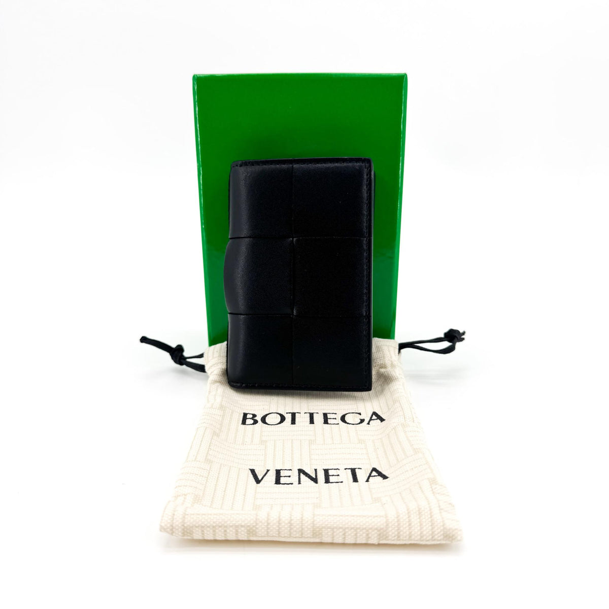 Bottega Veneta Cassette Flap Card Case Black