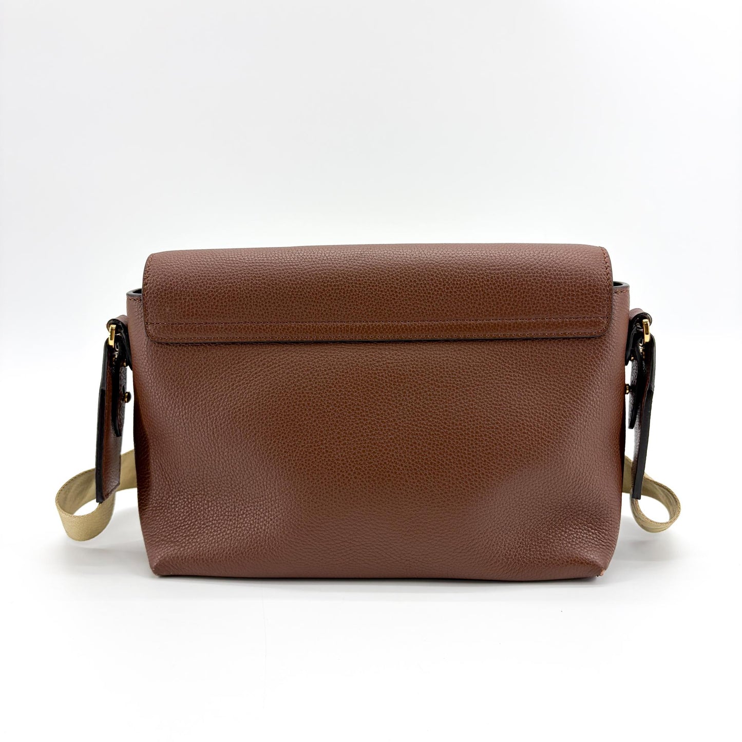 Burberry Small Grainy Leather Vintage Check Note Bag Brown