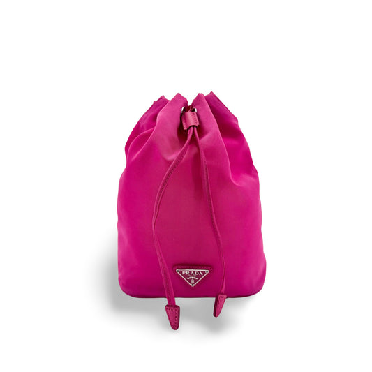 Prada Re-Ylon Pink Drawstring Clutch