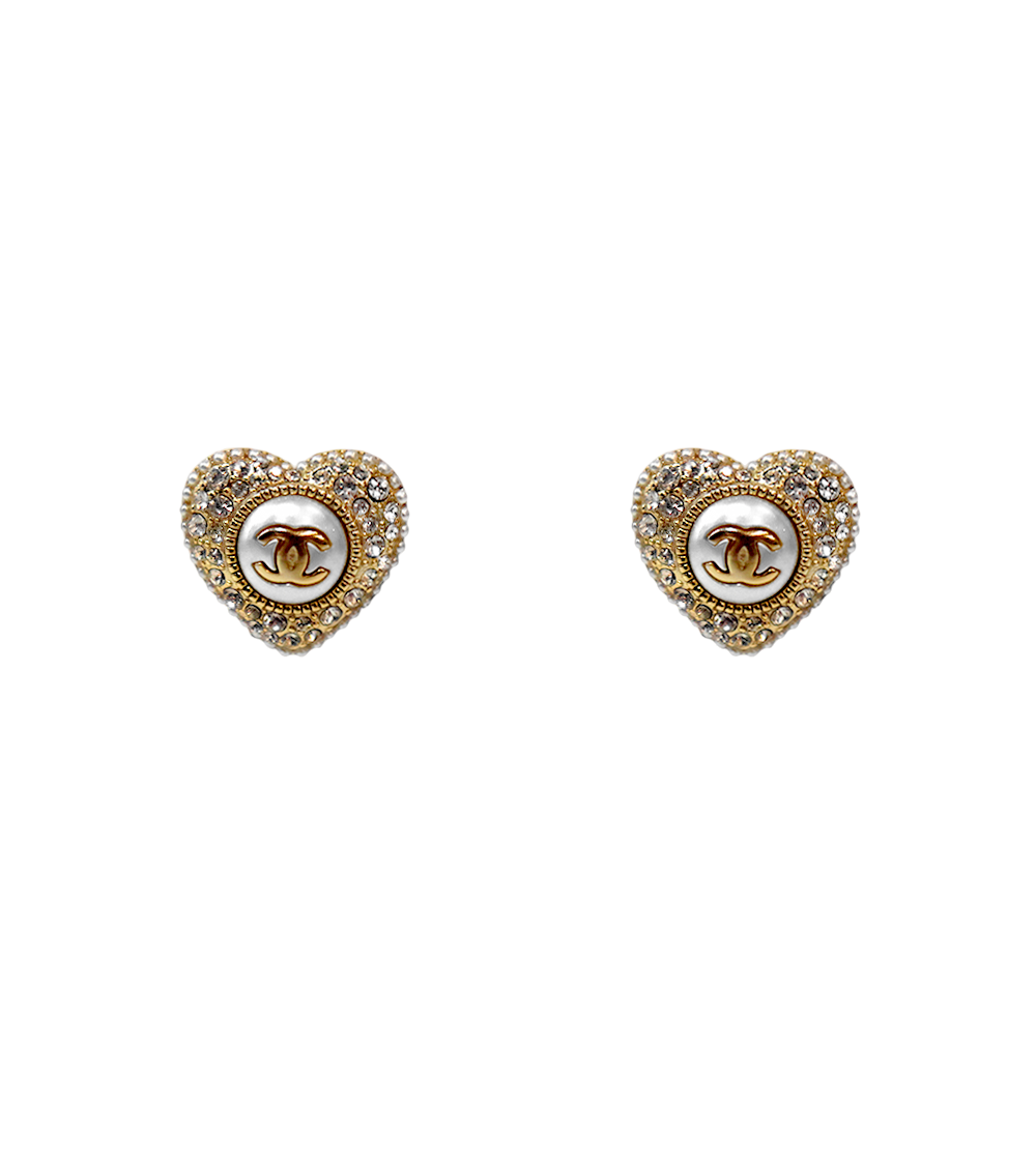 Chanel Heart Cubic Earrings