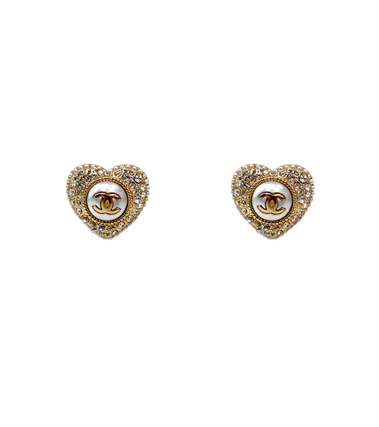 Chanel Heart Cubic Earrings