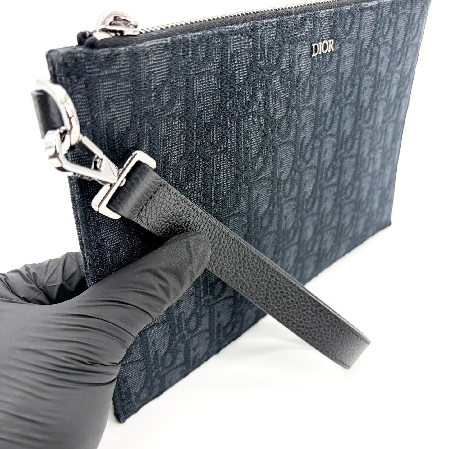 Dior Black Oblique Jacquard A5 Pouch