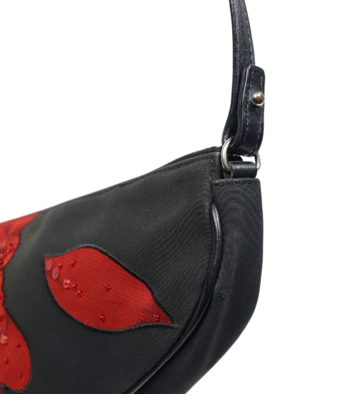 Dior Black Rose Saddle Shoulder Bag
