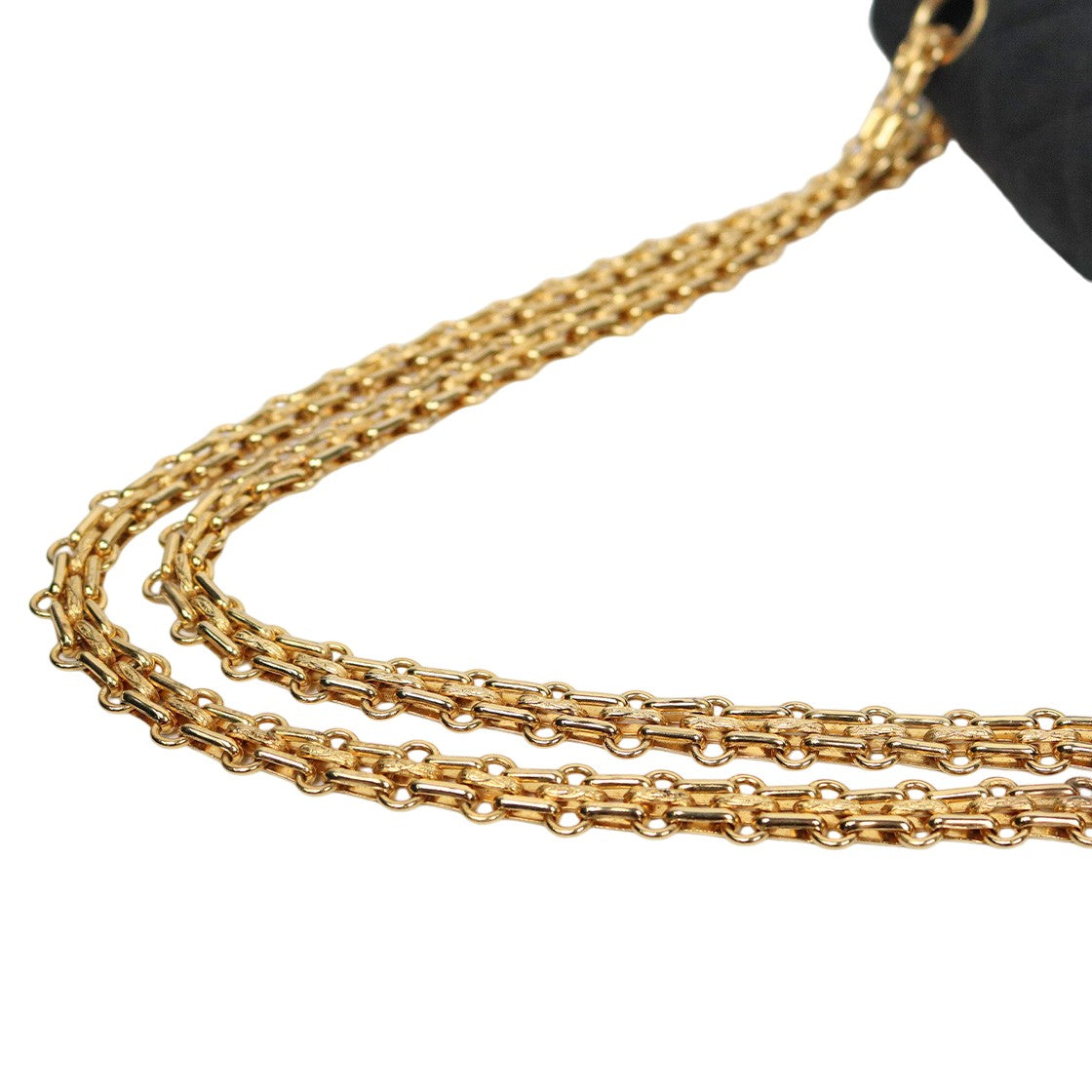 Chanel Black Quilted Fabric CC Flap Chain Shoulder Bag