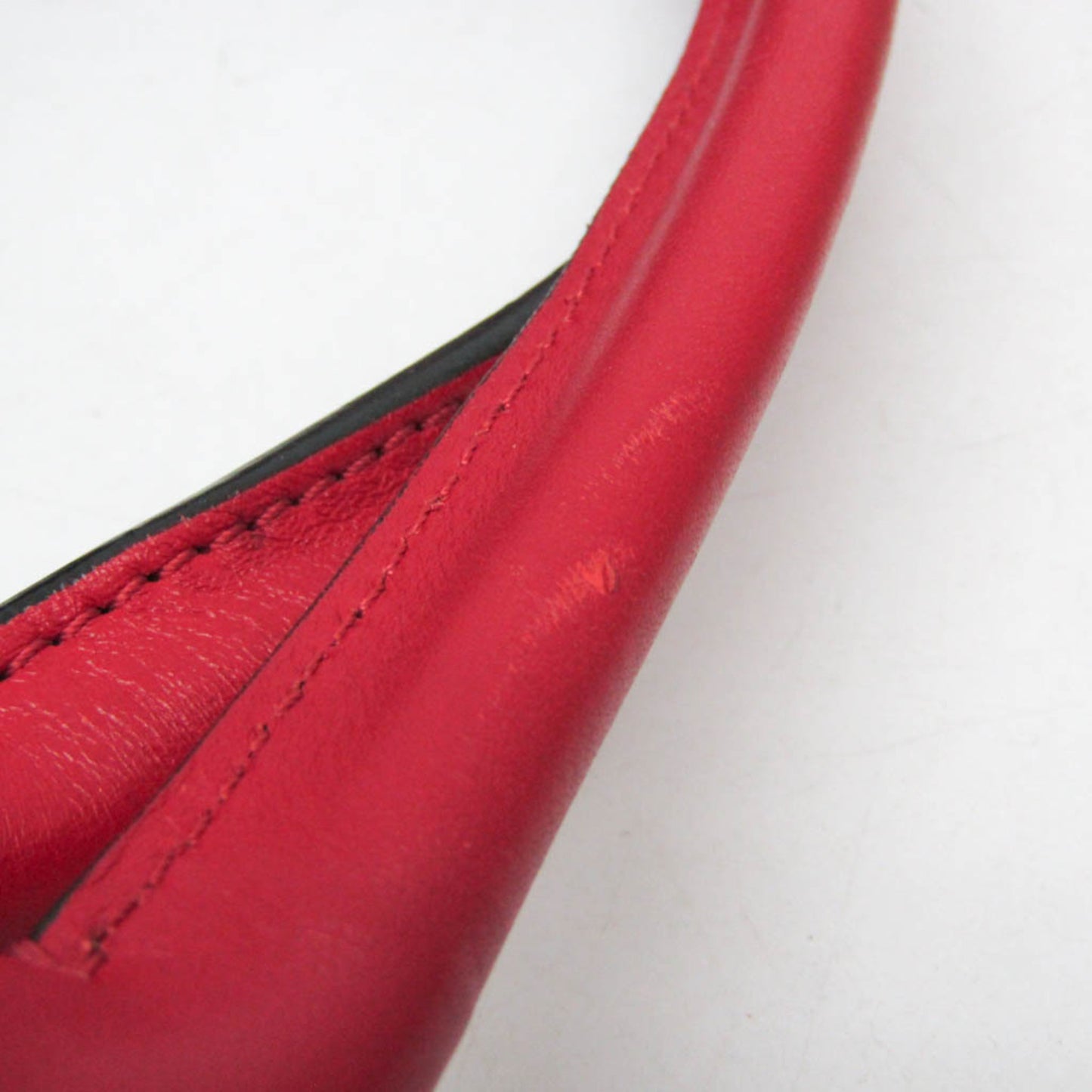 Valentino Garavani Atelier Leather Canvas Shoulder Tote Bag Red White