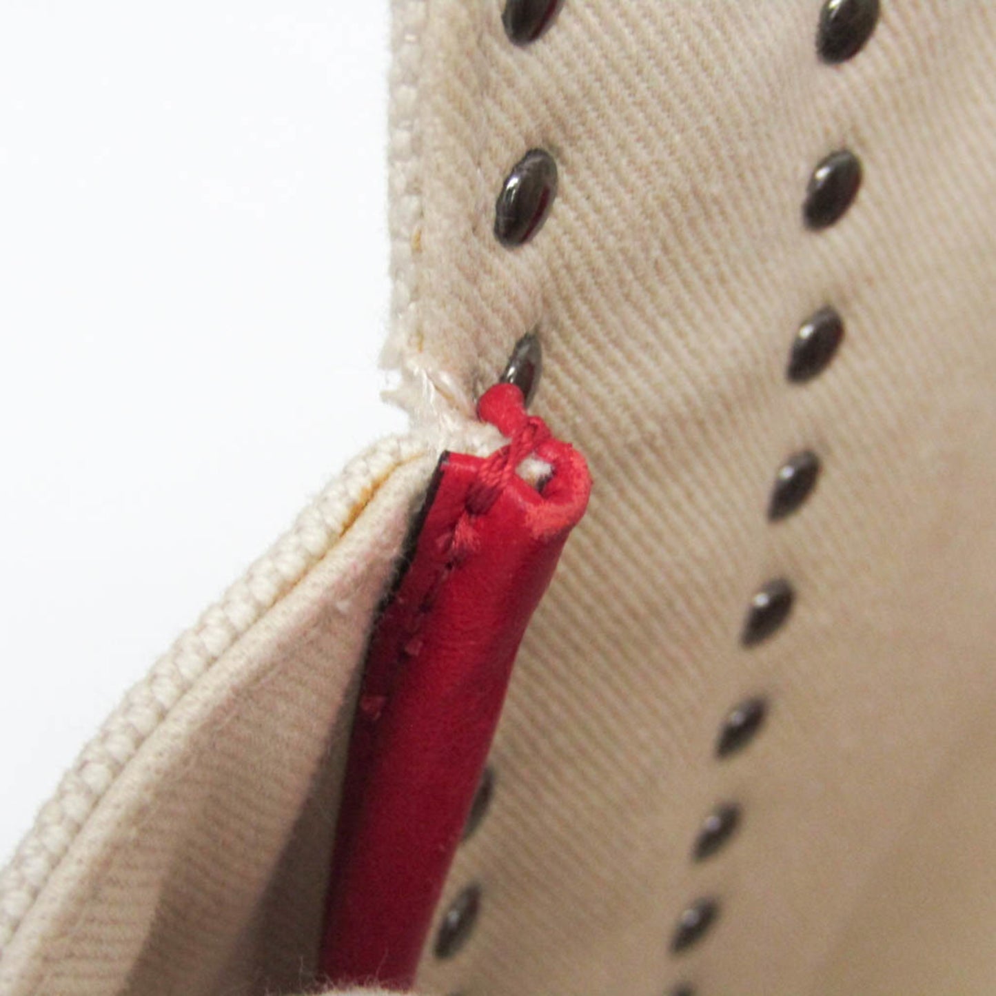 Valentino Garavani Atelier Leather Canvas Shoulder Tote Bag Red White