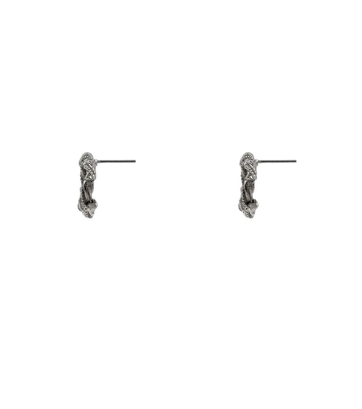 Chanel Cubic CC Silver Earrings