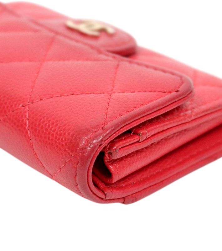 Chanel Red Caviar Skin Card Wallet
