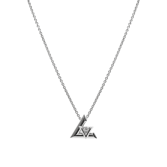 Louis Vuitton Small 18K White Gold LV Bolt Pendant Diamond Necklace