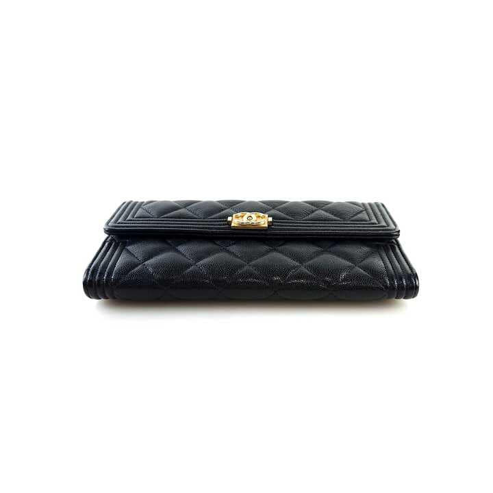 Boy Caviar Flap Long Wallet A80286