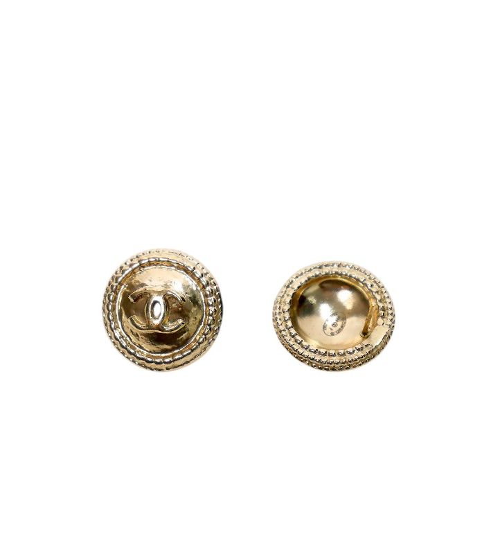 Chanel Round CC Gold Earrings