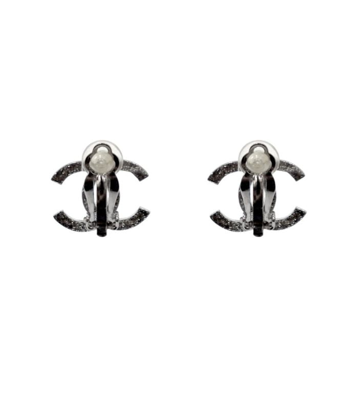 Chanel Black CC Earrings