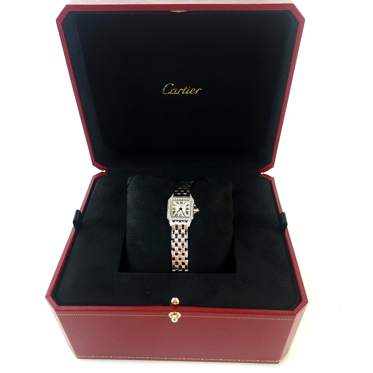 Mini Santos Demoiselle 18K Gold Diamond Watch