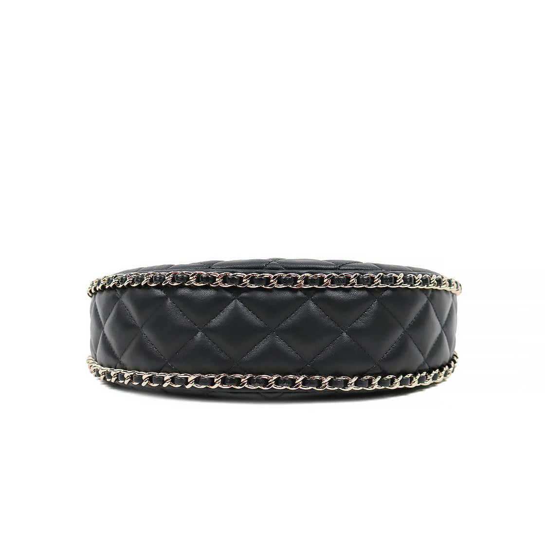 Chanel Black Lambskin Half-Moon Hobo Bag