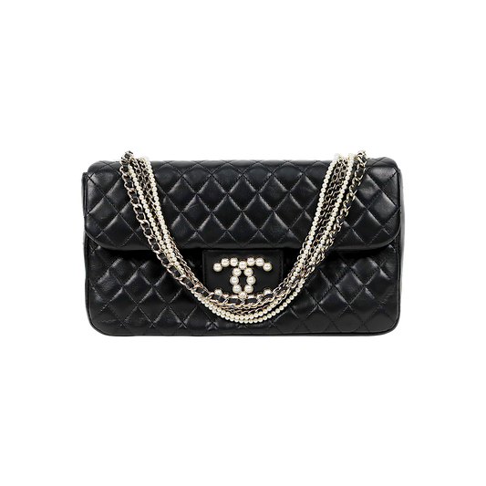 Chanel Black Lambskin Westminster Pearl CC Flap Bag