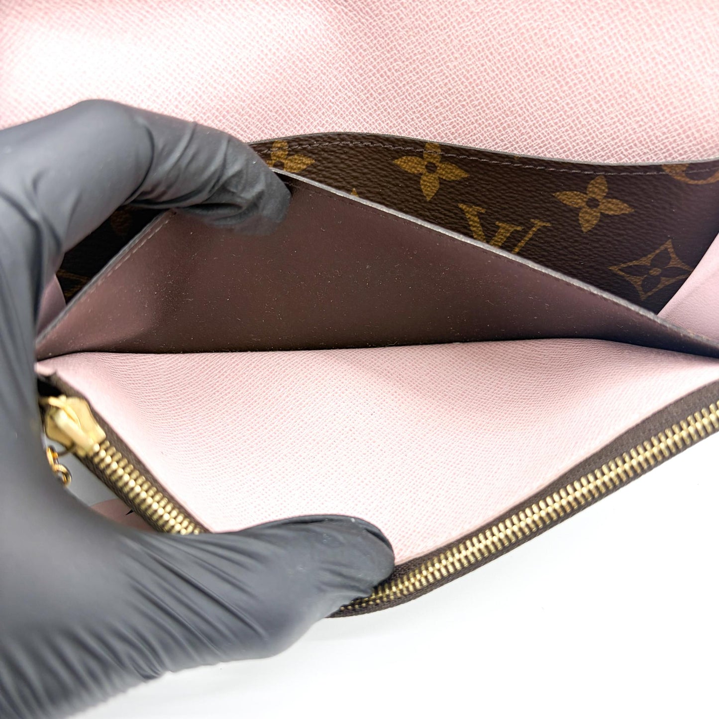 Louis Vuitton Monogram Emily Wallet Blue Flower