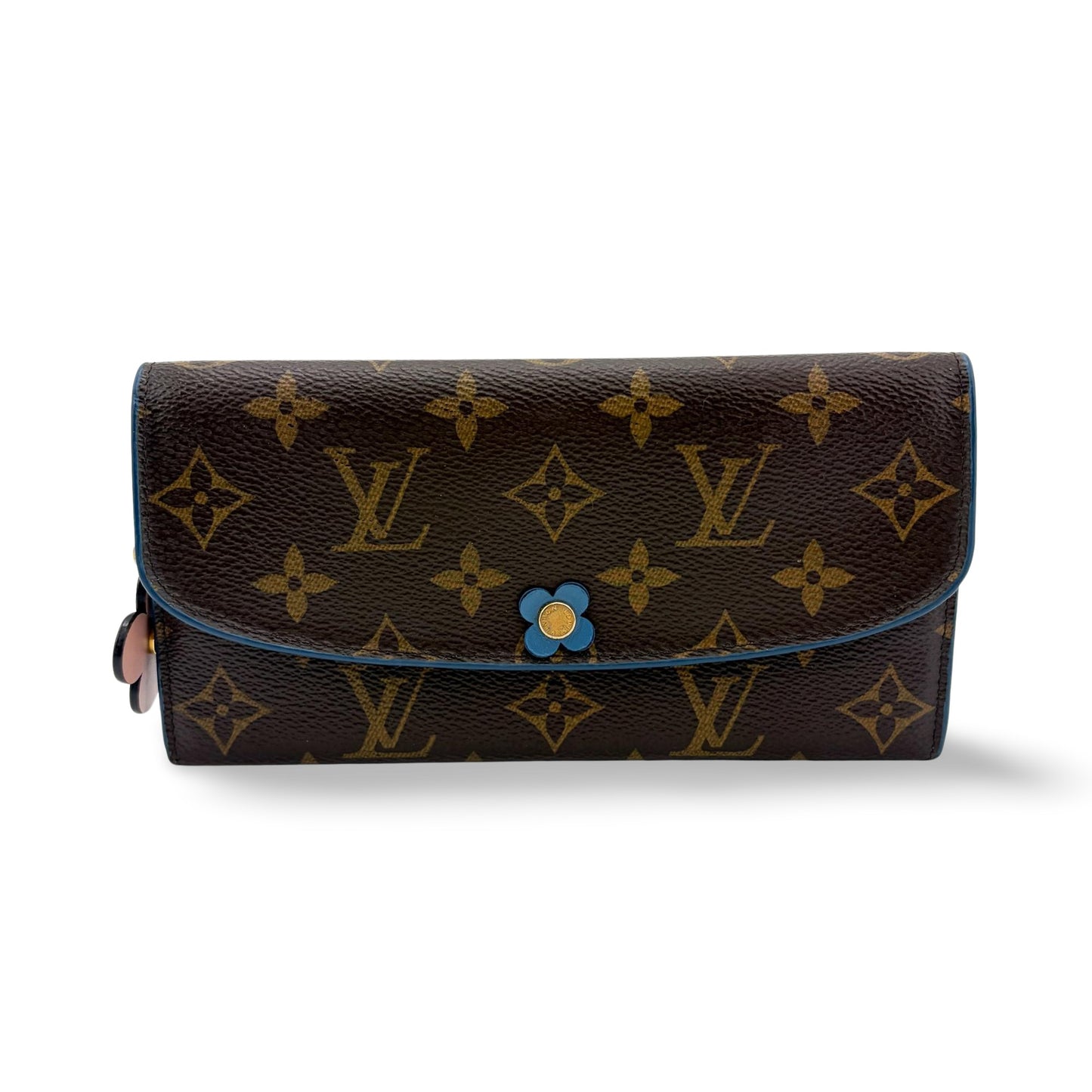 Louis Vuitton Monogram Emily Wallet Blue Flower