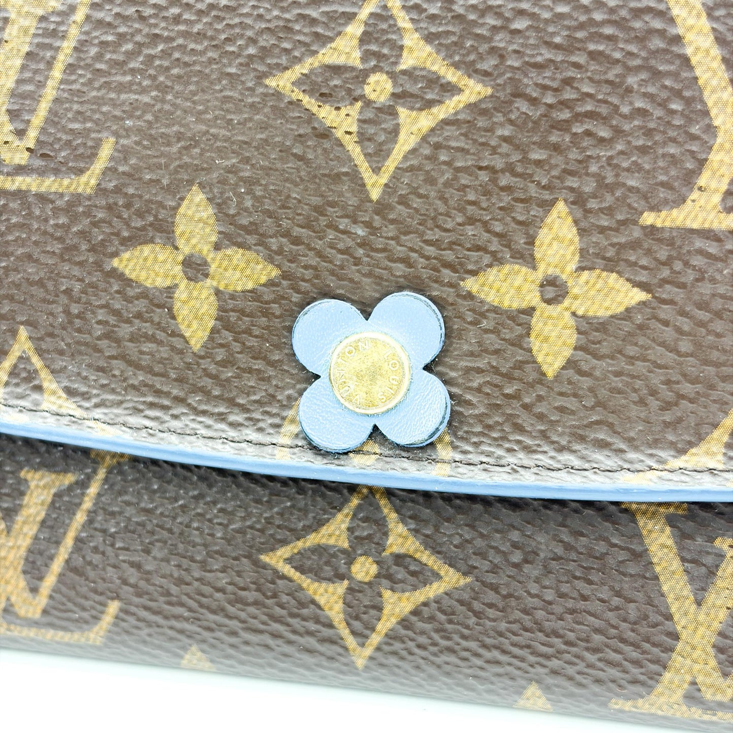 Louis Vuitton Monogram Emily Wallet Blue Flower
