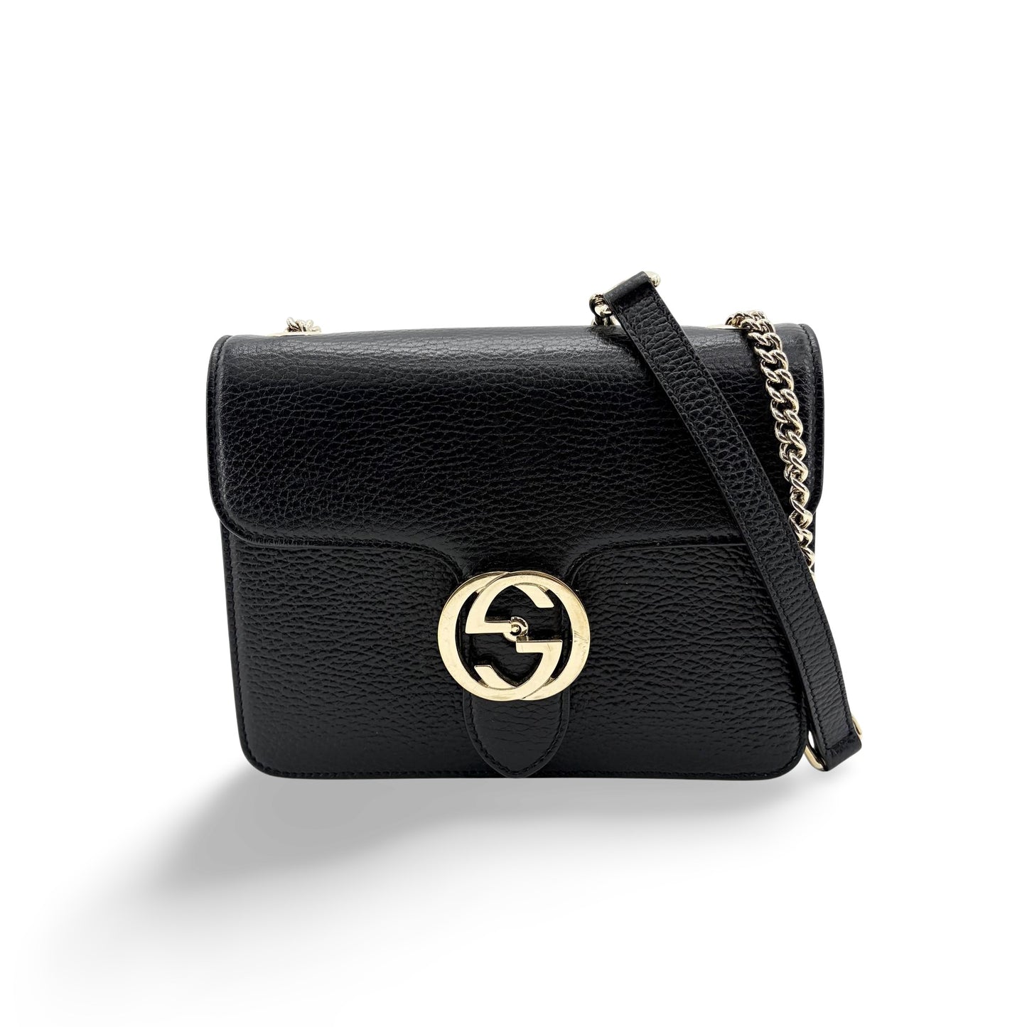 Gucci Interlocking G Small Shoulder Bag Black