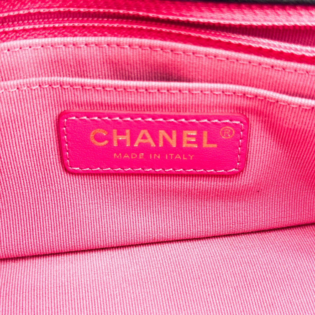 Chanel Lambskin Chunky Chain Mini Flap Bag Black Gold Hardware