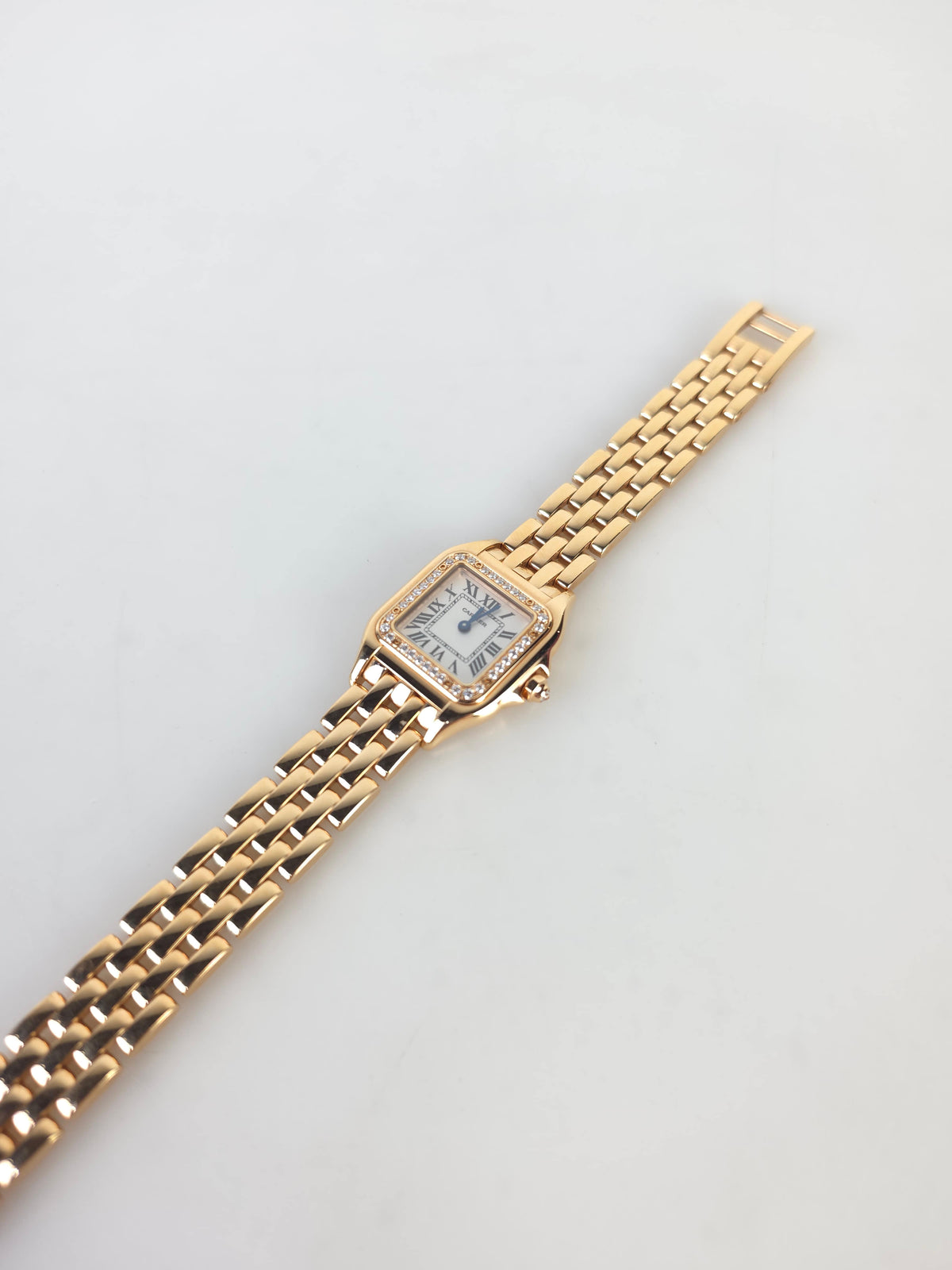 Small Panther Diamond 18K Gold Double Bracelet Watch