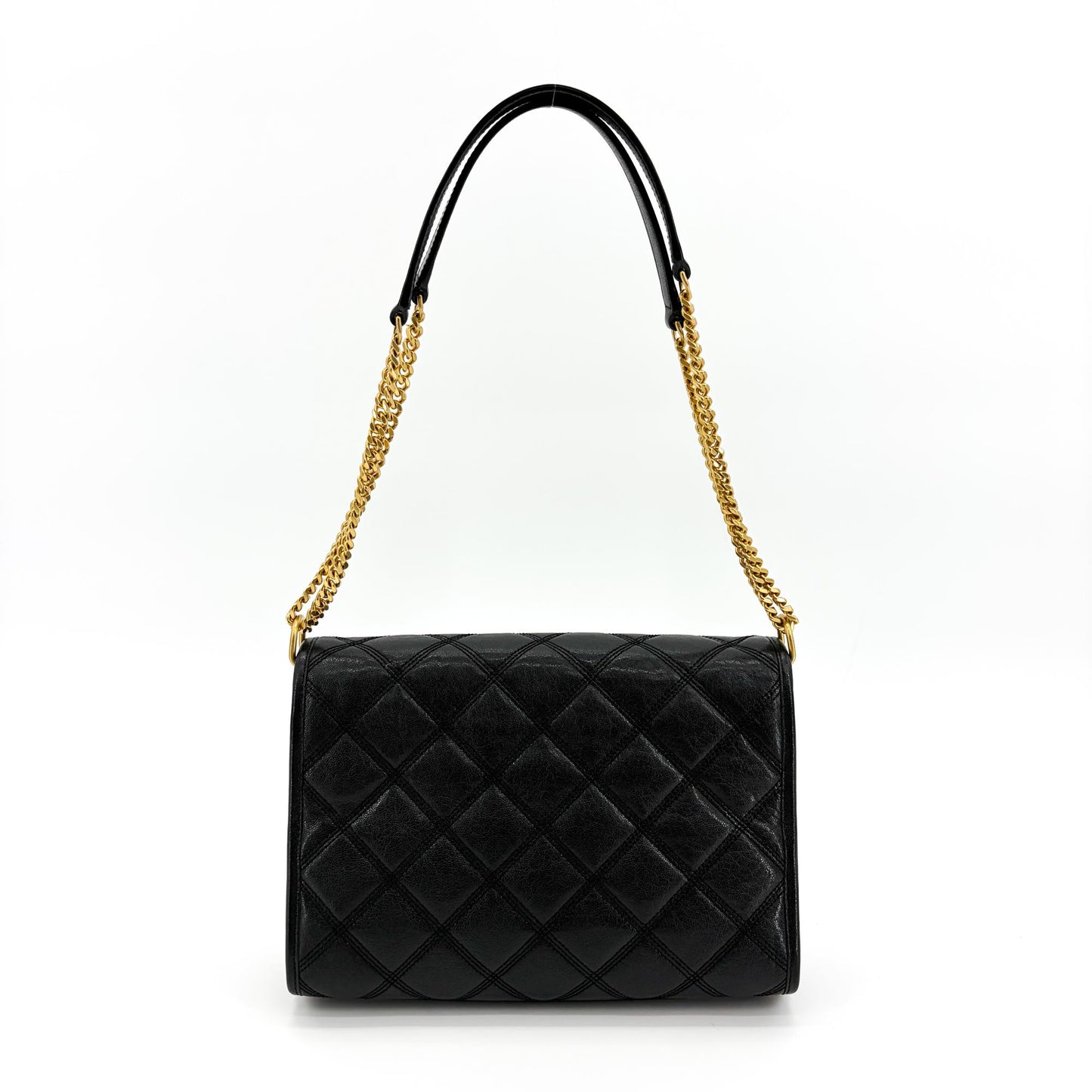 Saint Laurent Becky Medium Chain Shoulder Bag Black Gold Hardware