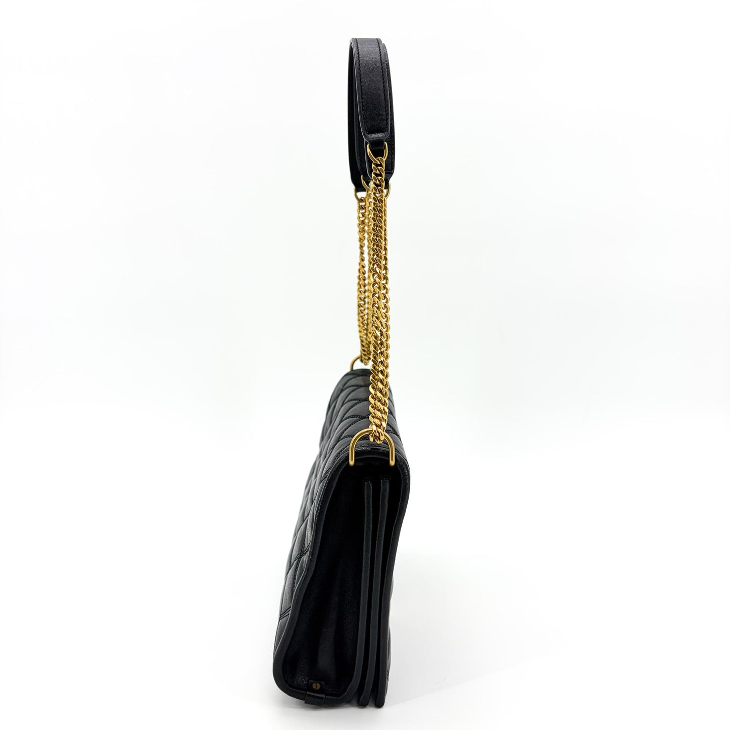 Saint Laurent Becky Medium Chain Shoulder Bag Black Gold Hardware