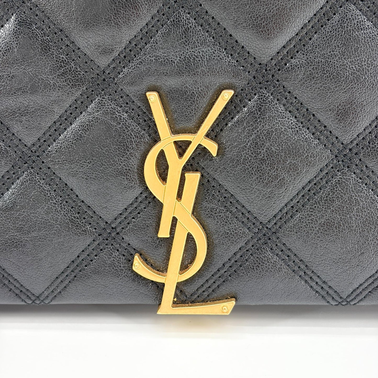 Saint Laurent Becky Medium Chain Shoulder Bag Black Gold Hardware