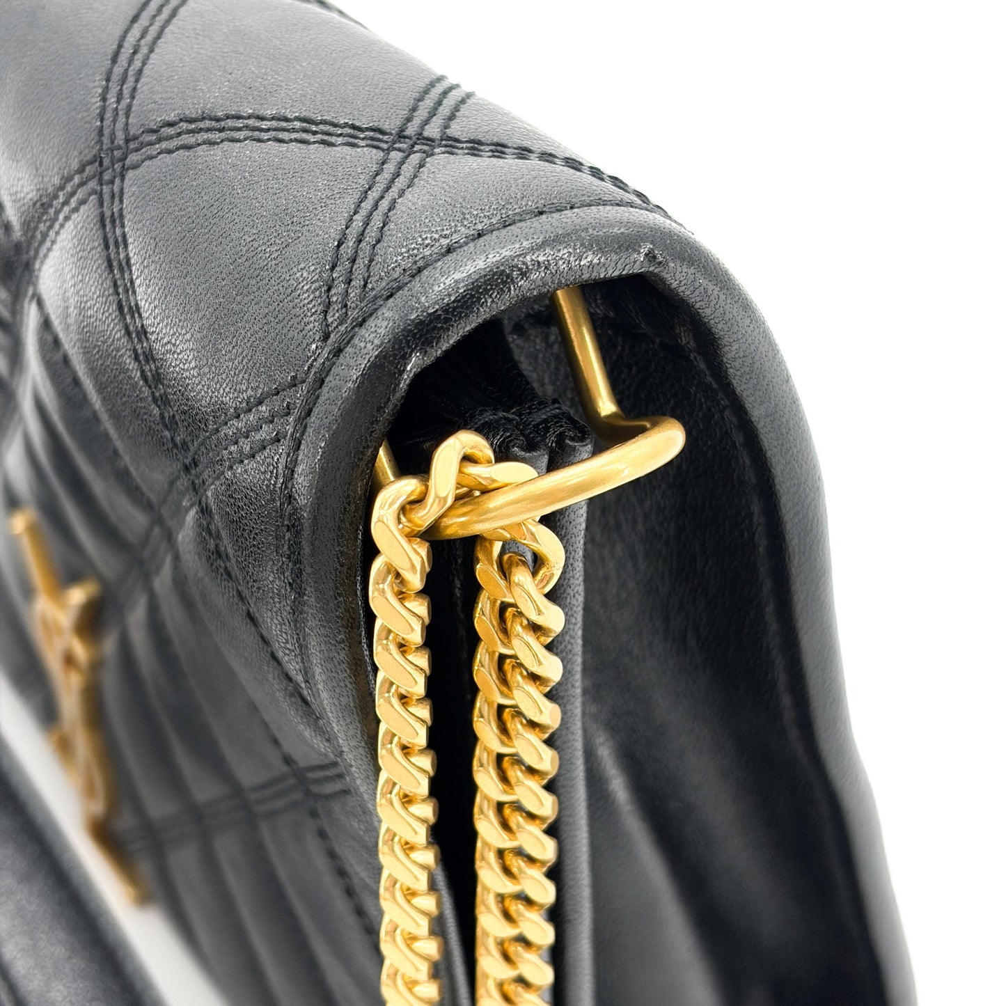 Saint Laurent Becky Medium Chain Shoulder Bag Black Gold Hardware