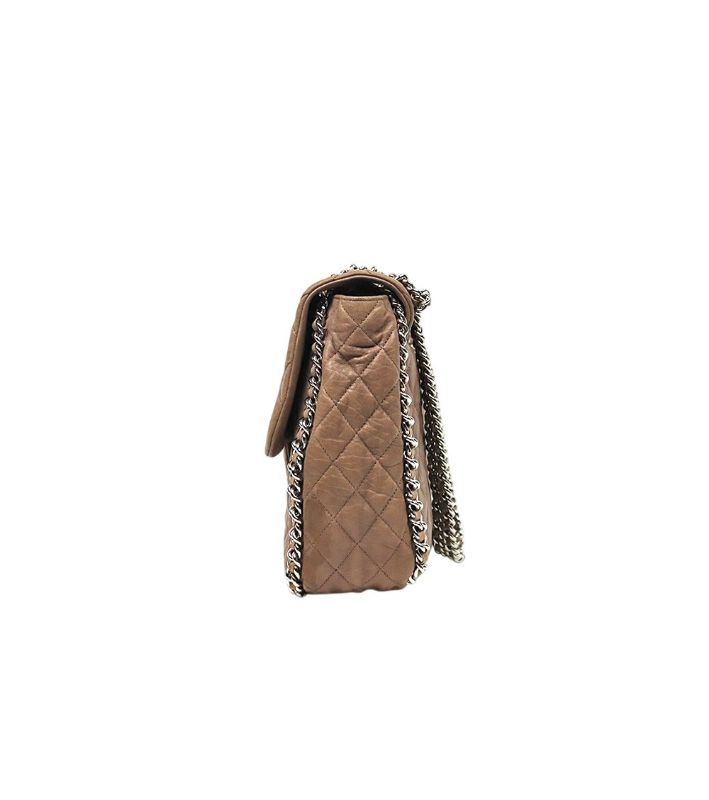 Chanel Brown Quilted CC Around Chain Shoulder Bag