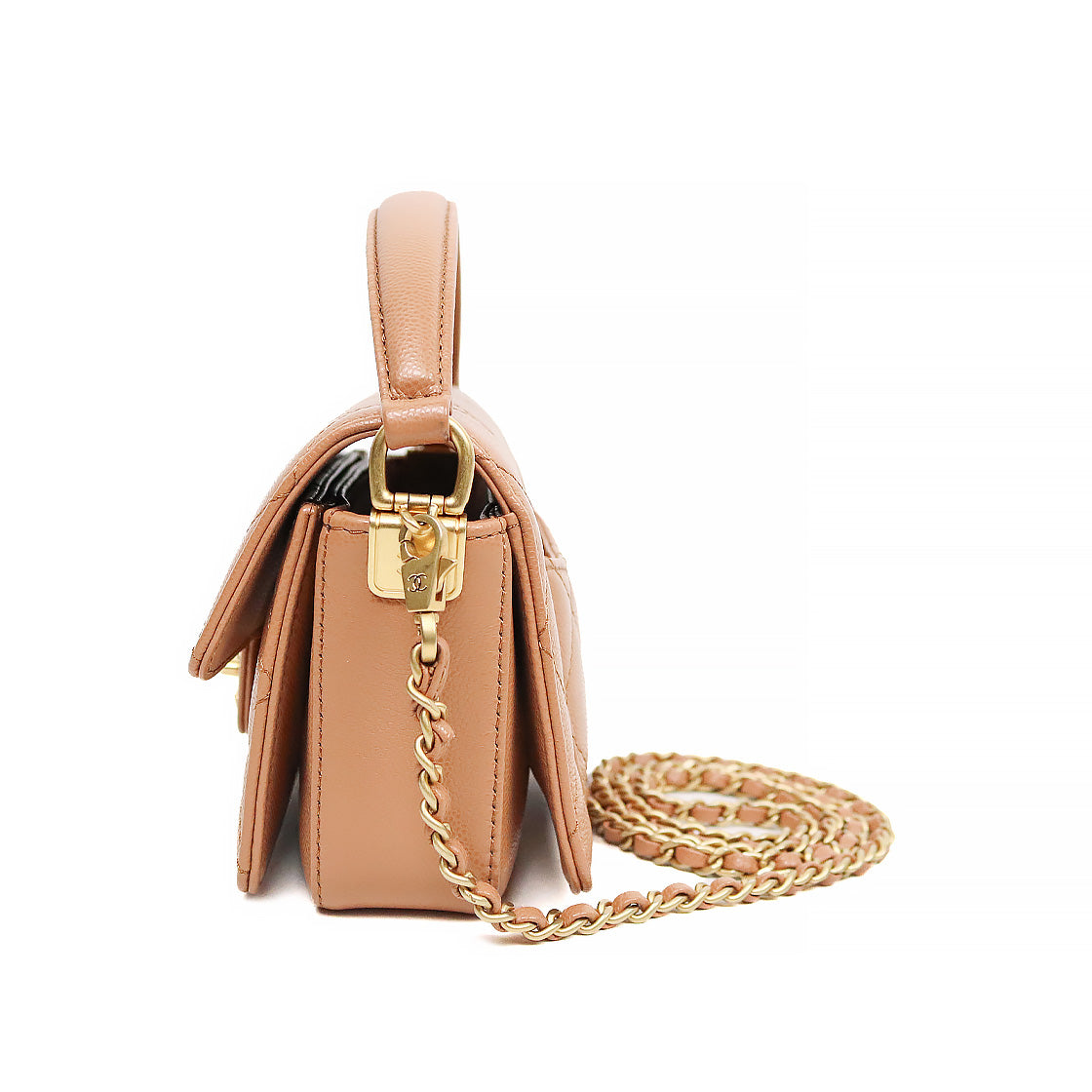Chanel Mini Brown Caviar Top-Handle Tote Bag